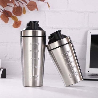 304 Stainless Steel Protein Shaker Bottle – With Mixing Ball Lid