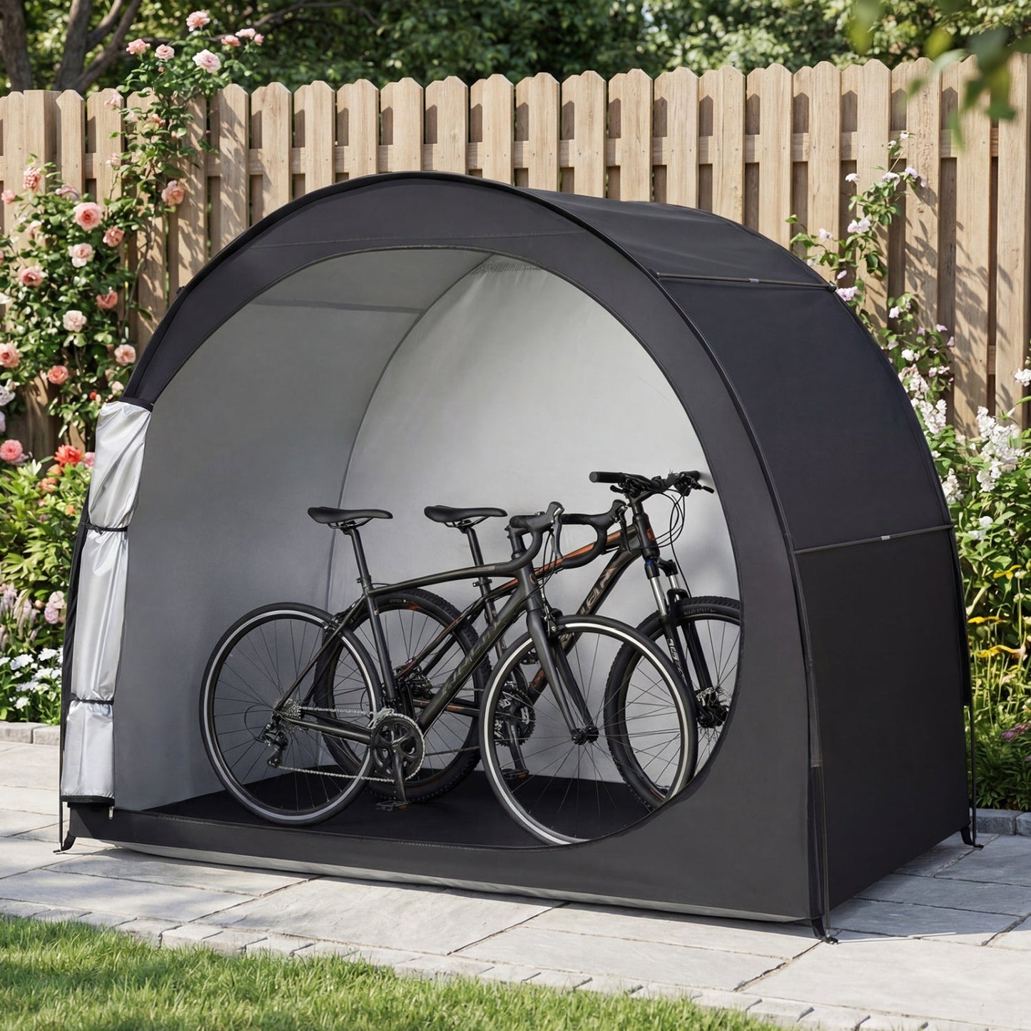 Bike Storage Tent Portable Bicycle Shed with Waterproof PU Coated Oxford Fabric
