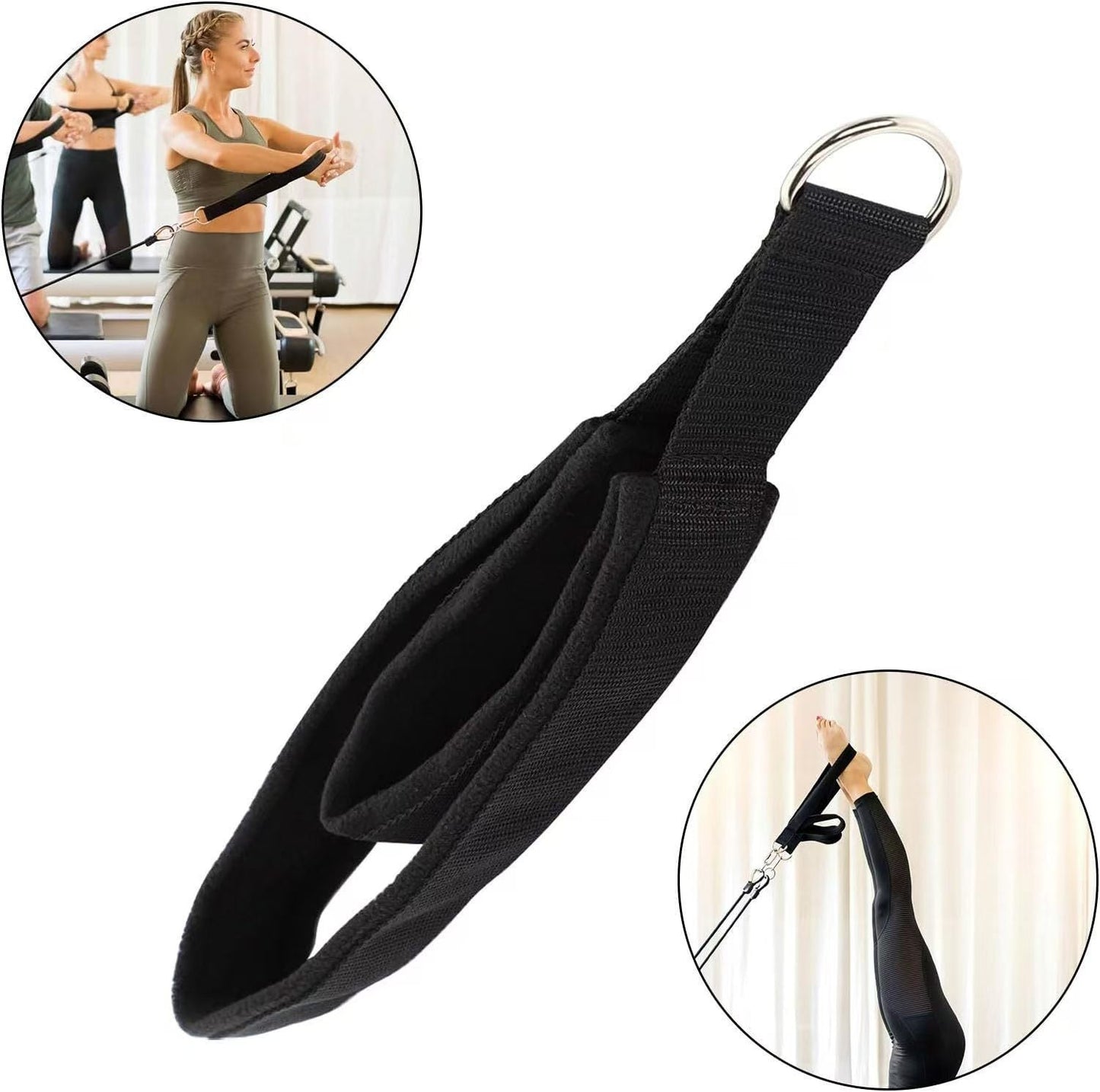 Double Ring Yoga Pilates Straps – Ankle & Wrist Support Bands