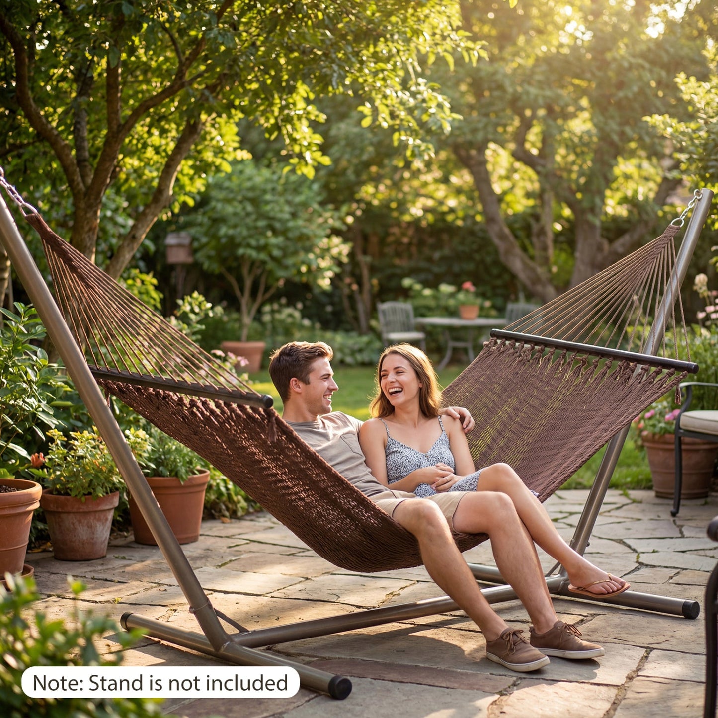 Caribbean Hammock with Spreader Bar for Patio Poolside