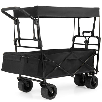 Collapsible Wagon with Removable Canopy and Adjustable Handles