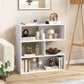 Concave Bookshelf with 3 Open Shelves and Anti-Tip Device