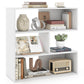 Concave Bookshelf with 3 Open Shelves and Anti-Tip Device