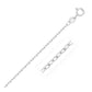 14k White Gold Faceted Cable Link Chain (1.2 mm)