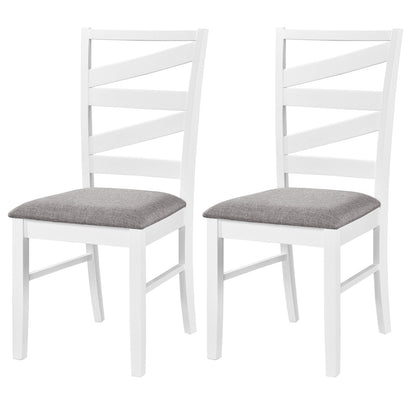 Dining Chairs Set of 2 with Backrests and Rubber Wood Frames