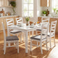 Dining Chairs Set of 2 with Backrests and Rubber Wood Frames