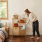 Double Tilt-Out Laundry Hamper with 3 Shelves & Baskets