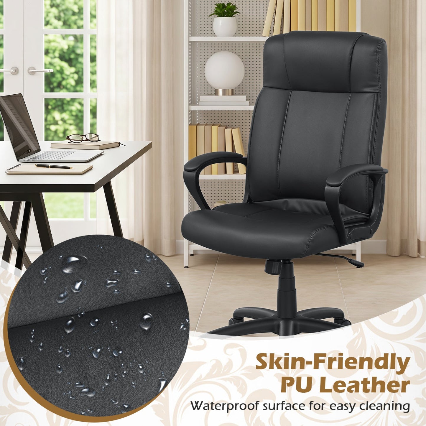 Ergonomic Office Chair with Rocking Function - Faux Leather