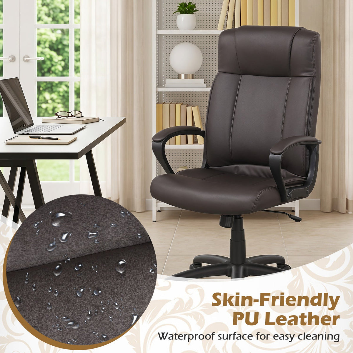 Ergonomic Office Chair with Rocking Function - Faux Leather