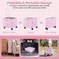 Foldable Utility Cart on 4 Rotate Wheels with Cup Holder