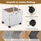 Foldable Utility Cart on 4 Rotate Wheels with Cup Holder