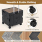 Foldable Utility Cart on 4 Rotate Wheels with Cup Holder
