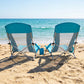 Folding Beach Chairs Set of 2 Portable Lightweight Low Seat Chairs with Padded Armrests