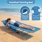 Folding Beach Lounge Chair with Adjustable Backrest for Lawn