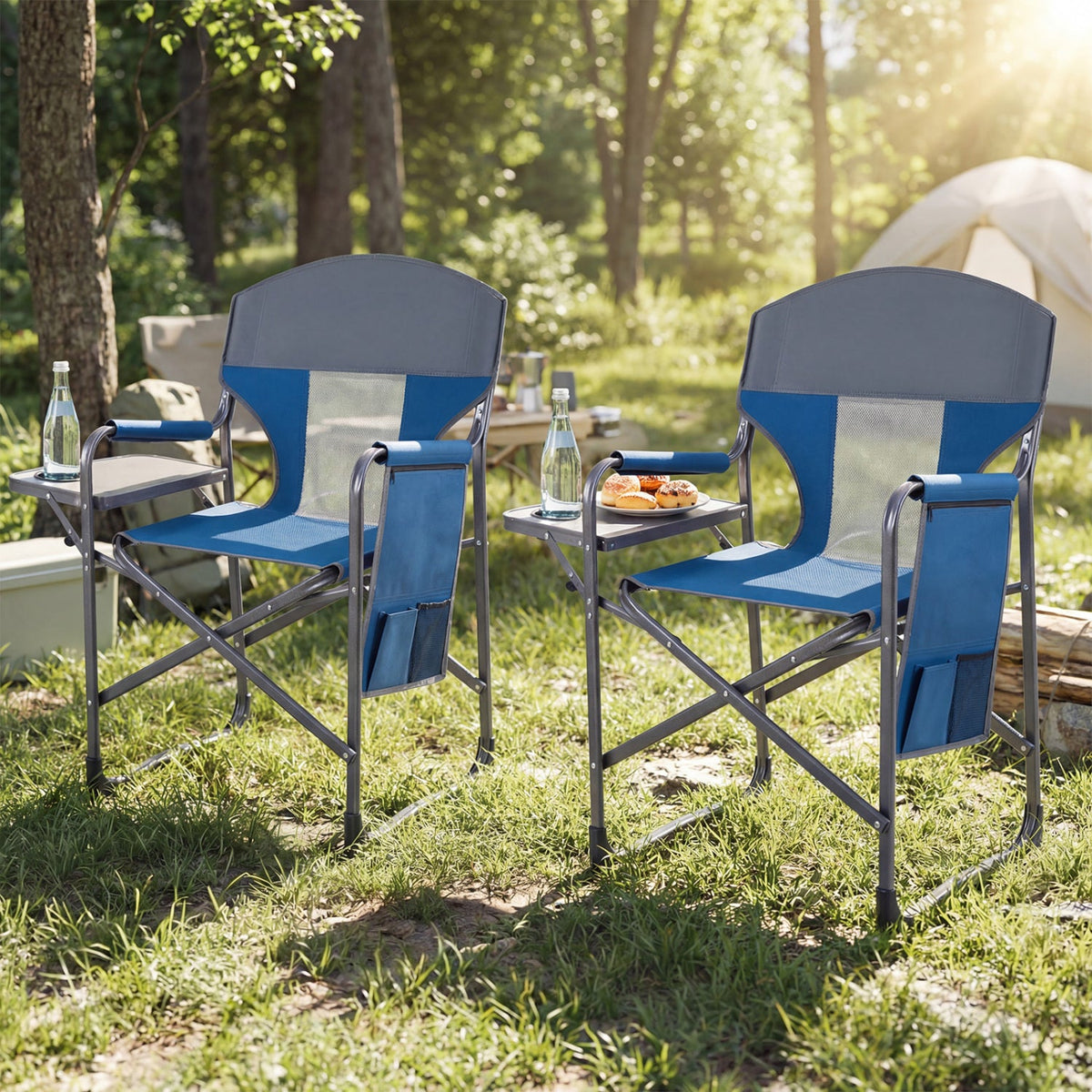 Folding Camping Chair with Cup Holder and Storage Pocket