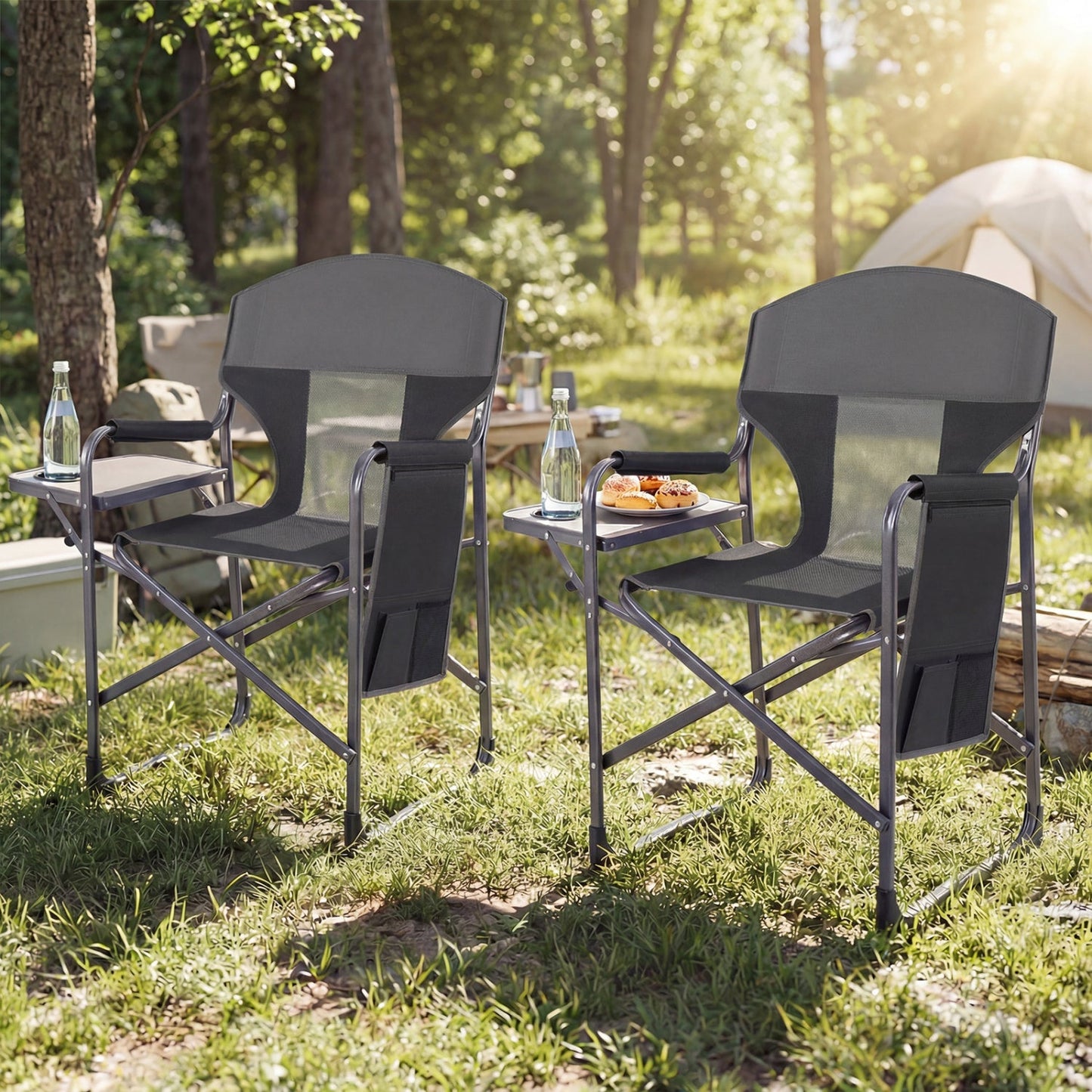 Folding Camping Chair with Cup Holder and Storage Pocket