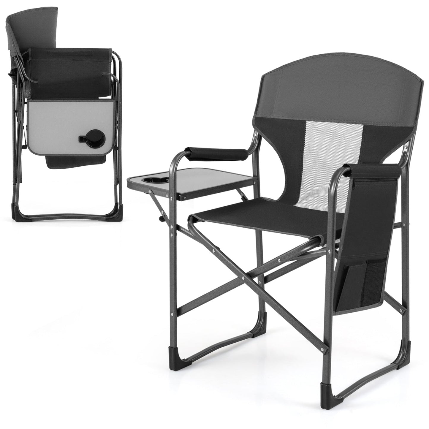 Folding Camping Chair with Cup Holder and Storage Pocket