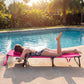 Folding Face Down Tanning Chair with Face Hole 3 Removable Pillows