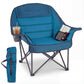 Folding Oversized Camping Chair with Side Pockets and Cup Holder
