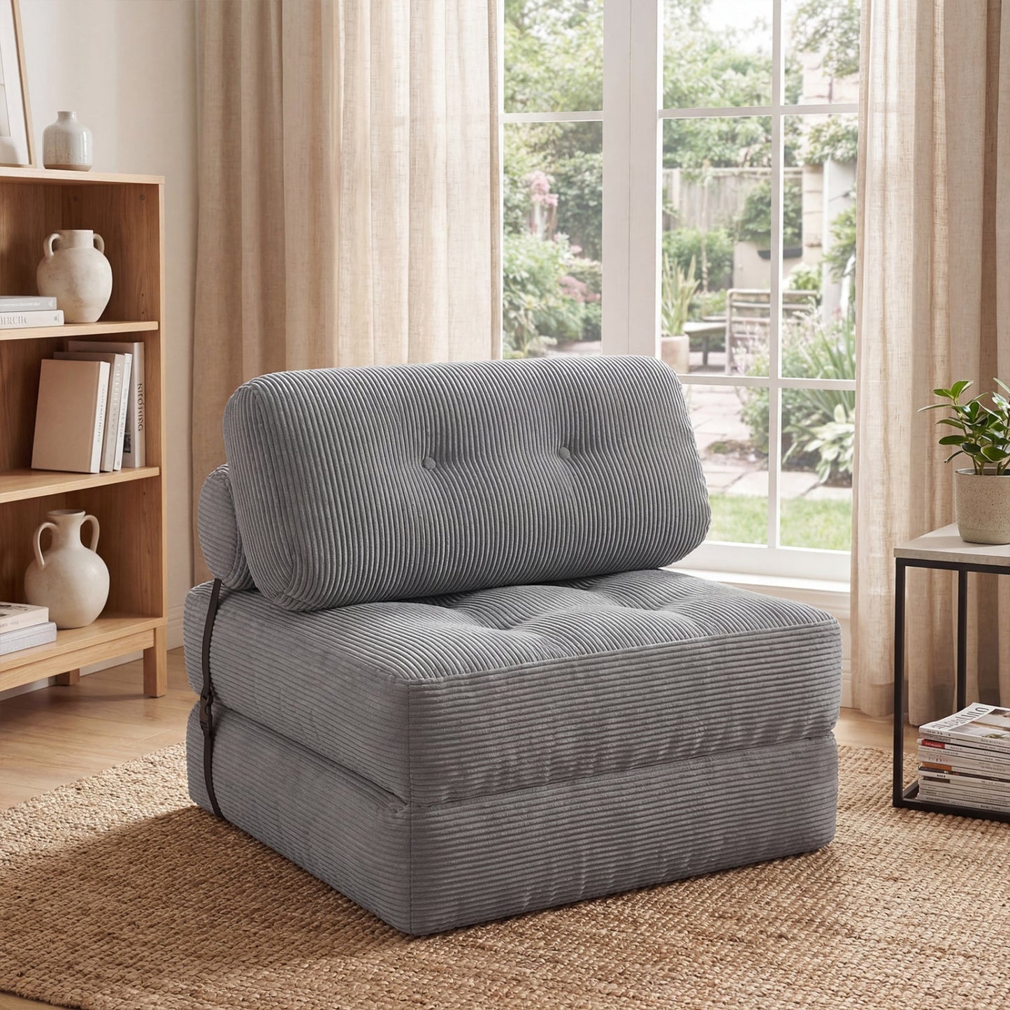 Folding Sofa Bed with Pillow and Back Support for Living Room