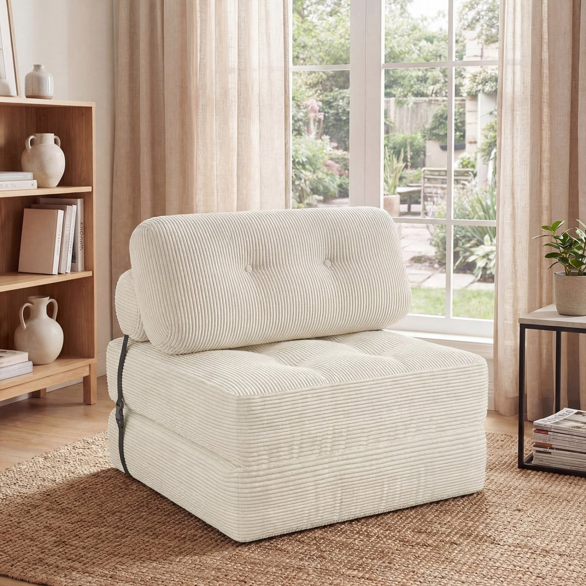 Folding Sofa Bed with Pillow and Back Support for Living Room