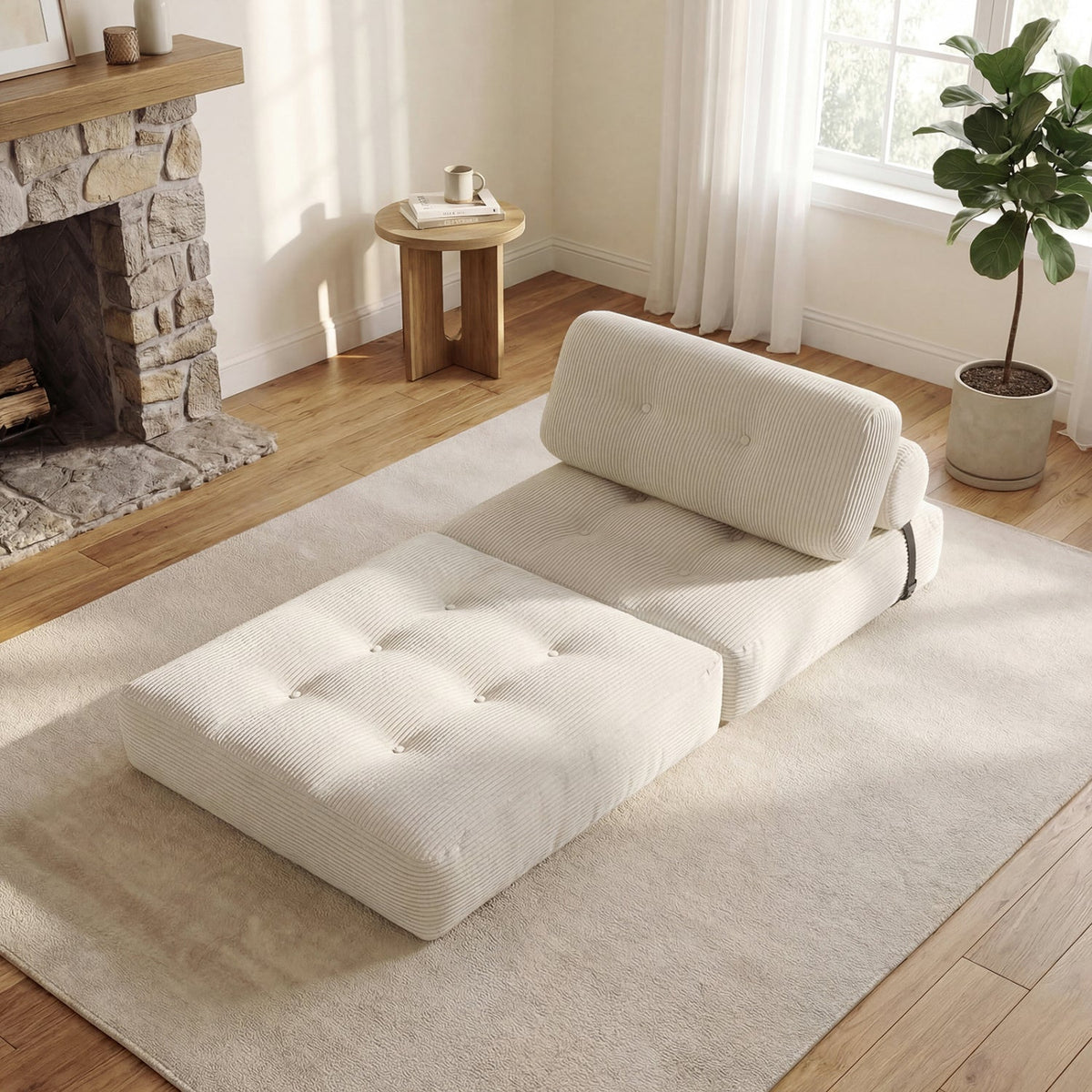 Folding Sofa Bed with Pillow and Back Support for Living Room