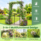 Garden Arbor with Gate and Planter Boxes Heavy Duty Metal Arch with Side Trellis