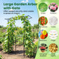 Garden Arbor with Gate and Planter Boxes Heavy Duty Metal Arch with Side Trellis
