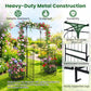 Garden Arbor with Gate and Planter Boxes Heavy Duty Metal Arch with Side Trellis