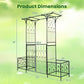 Garden Arbor with Gate and Planter Boxes Heavy Duty Metal Arch with Side Trellis