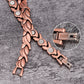 Vinterly Magnetic Pure Copper Bracelets for Women 6.5mm Vintage Chain Health Energy Magnet Arthritis Pain Relief Women Jewelry