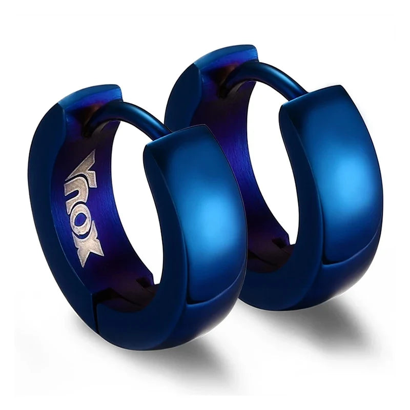 Rock Punk Huggie Earrings | Stainless Steel Unique Small Hoop Earrings for Men and Women