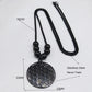 Sacred Geometry Flower of Life Necklace | Stainless Steel Mandala Pendant with Black Beads