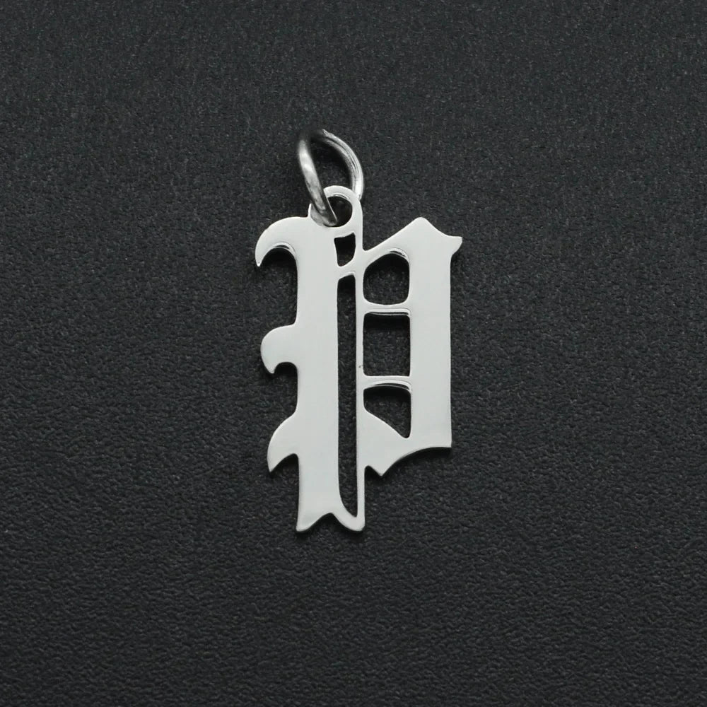 316 Stainless Steel Old English Letter Charms | DIY Alphabet Jewelry Findings for Bracelets and Necklaces