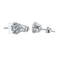 Huitan Minimalist Crystal Cubic Zirconia Stud Earrings | 6 Claws Unisex Fashion Jewelry