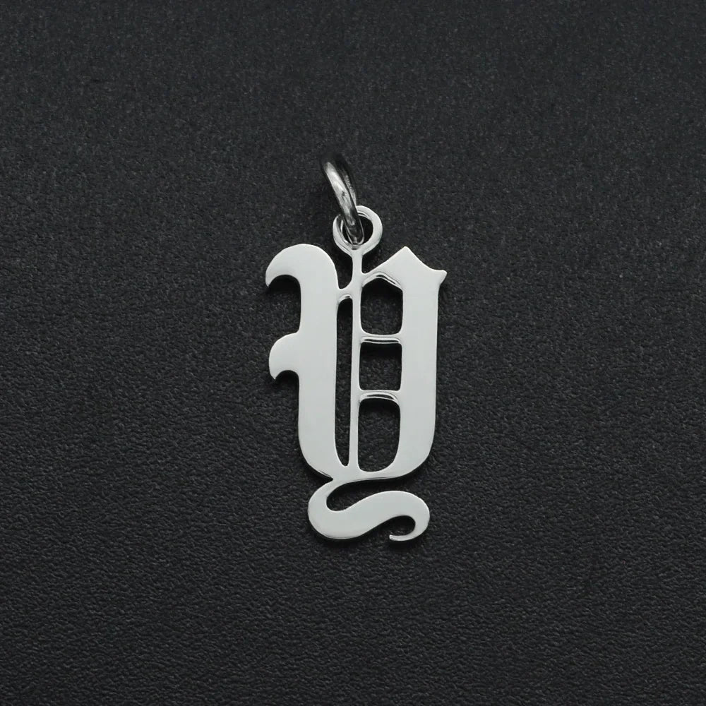 316 Stainless Steel Old English Letter Charms | DIY Alphabet Jewelry Findings for Bracelets and Necklaces