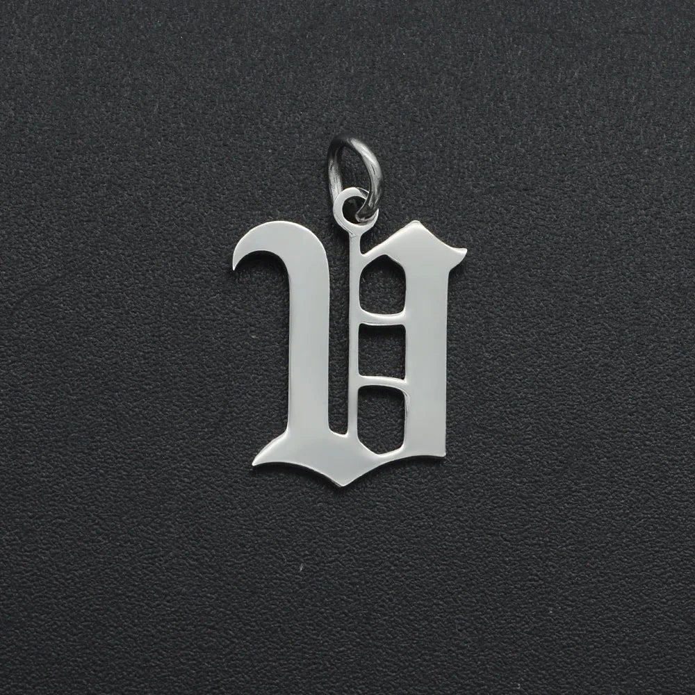 316 Stainless Steel Old English Letter Charms | DIY Alphabet Jewelry Findings for Bracelets and Necklaces