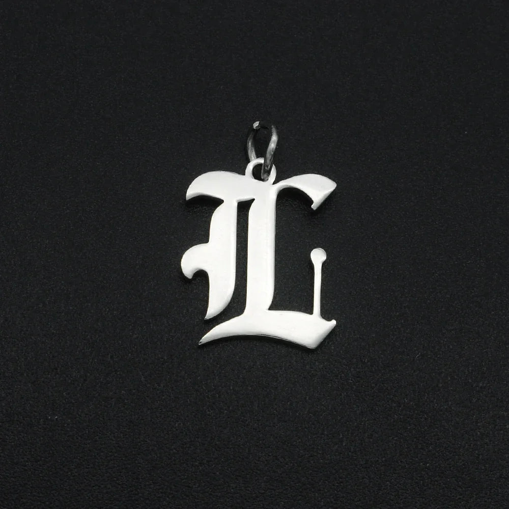 316 Stainless Steel Old English Letter Charms | DIY Alphabet Jewelry Findings for Bracelets and Necklaces
