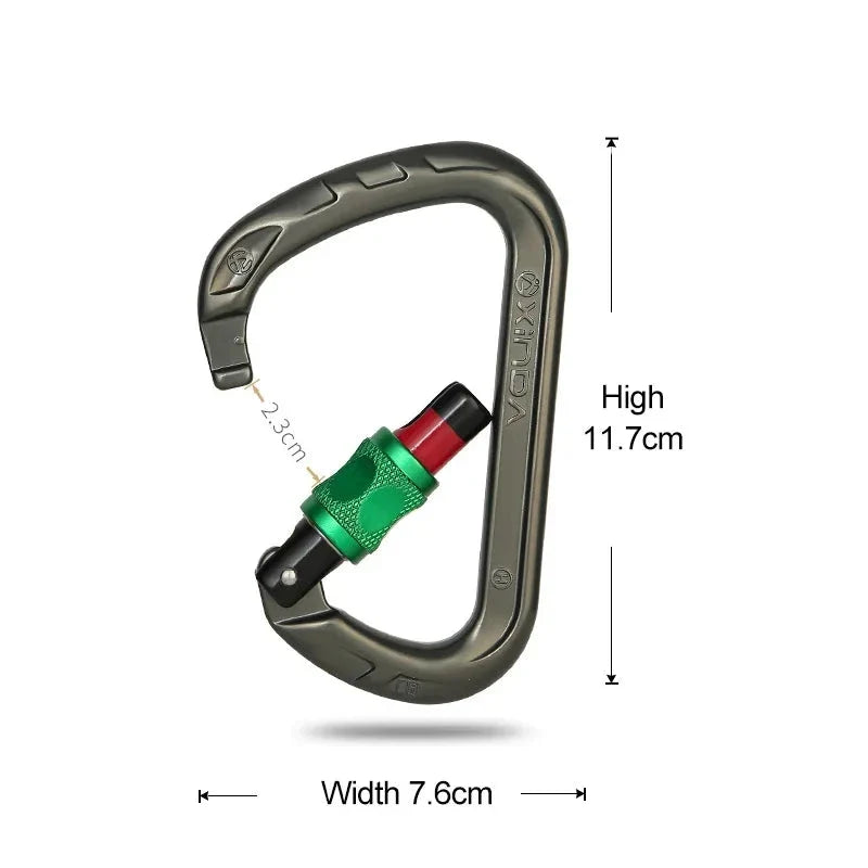 D-Shape Rock Climbing Carabiner - Auto-Locking and Durable