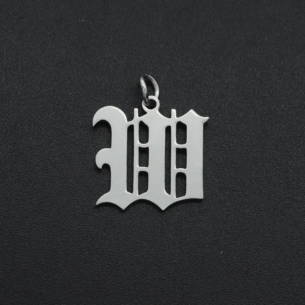 316 Stainless Steel Old English Letter Charms | DIY Alphabet Jewelry Findings for Bracelets and Necklaces