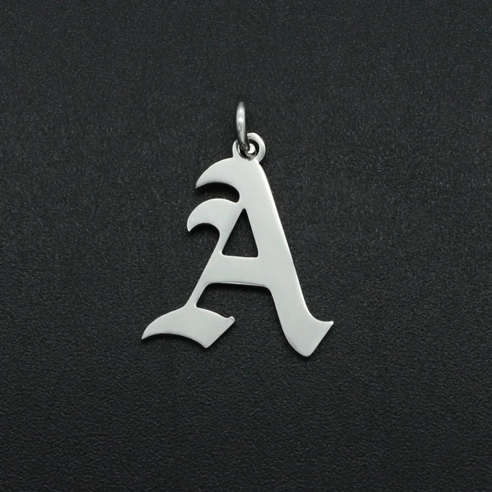316 Stainless Steel Old English Letter Charms | DIY Alphabet Jewelry Findings for Bracelets and Necklaces