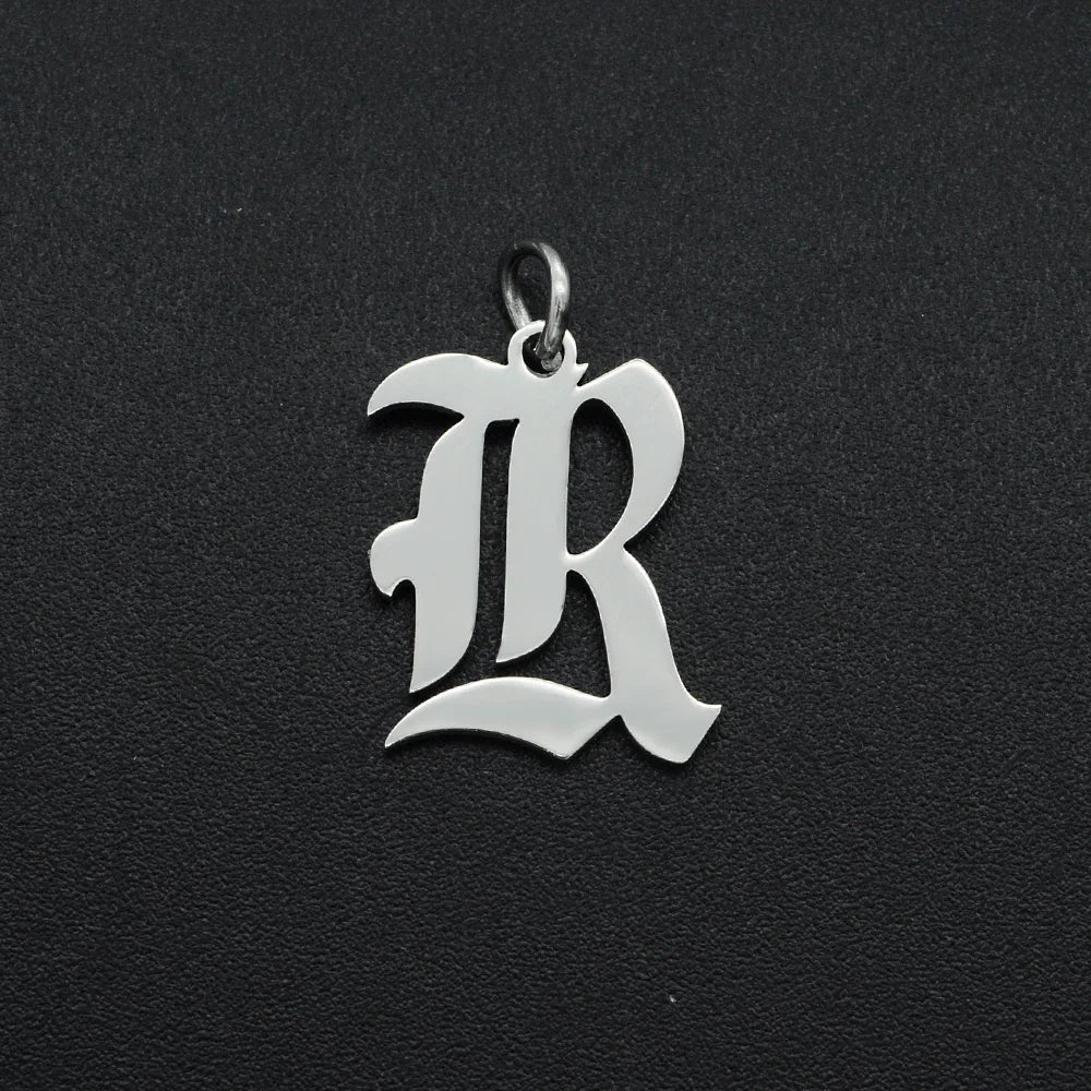 316 Stainless Steel Old English Letter Charms | DIY Alphabet Jewelry Findings for Bracelets and Necklaces