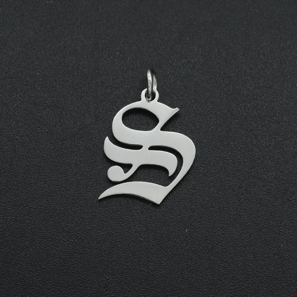 316 Stainless Steel Old English Letter Charms | DIY Alphabet Jewelry Findings for Bracelets and Necklaces