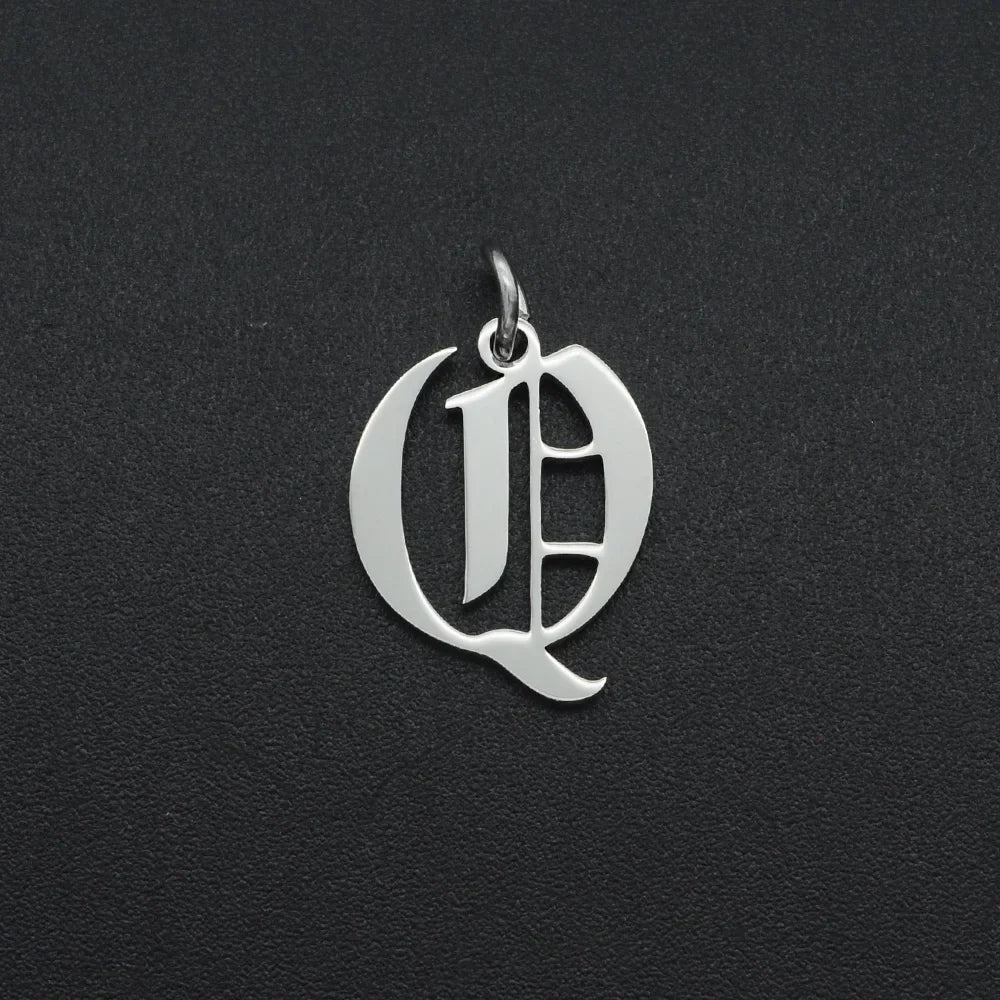 316 Stainless Steel Old English Letter Charms | DIY Alphabet Jewelry Findings for Bracelets and Necklaces