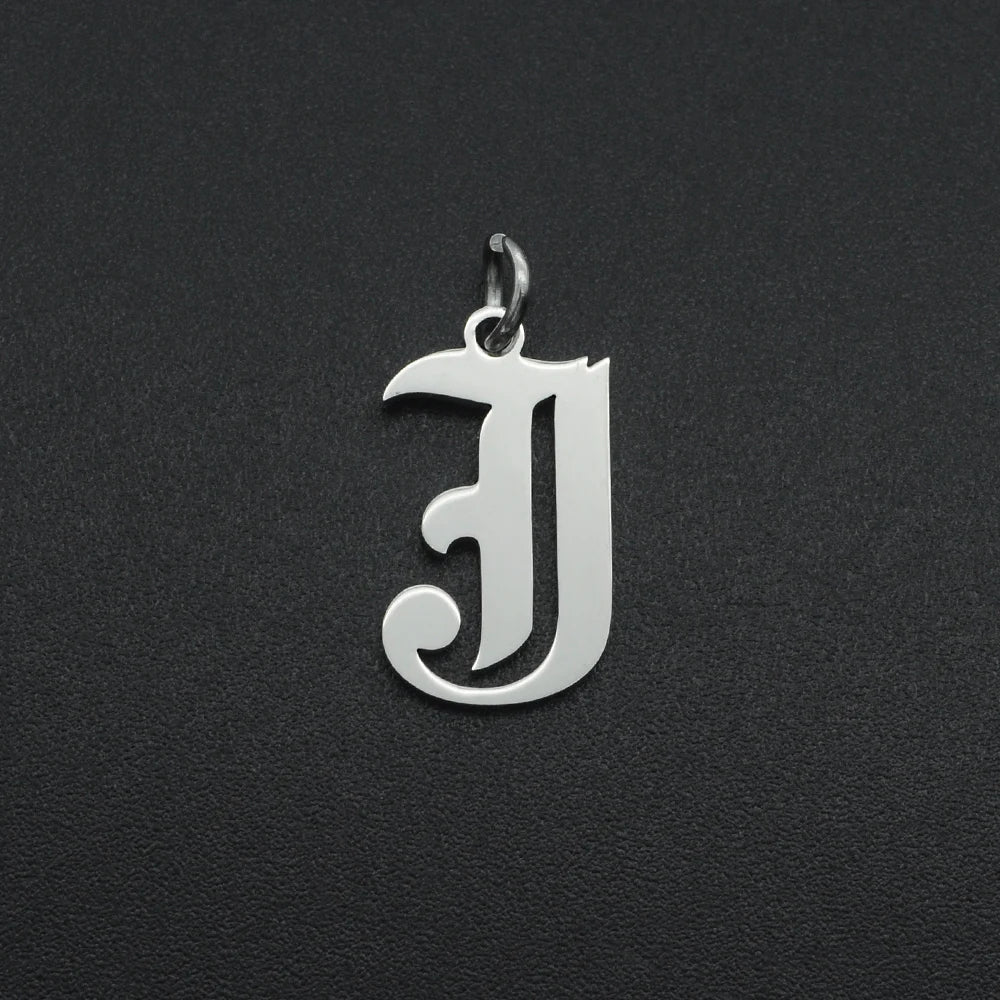 316 Stainless Steel Old English Letter Charms | DIY Alphabet Jewelry Findings for Bracelets and Necklaces
