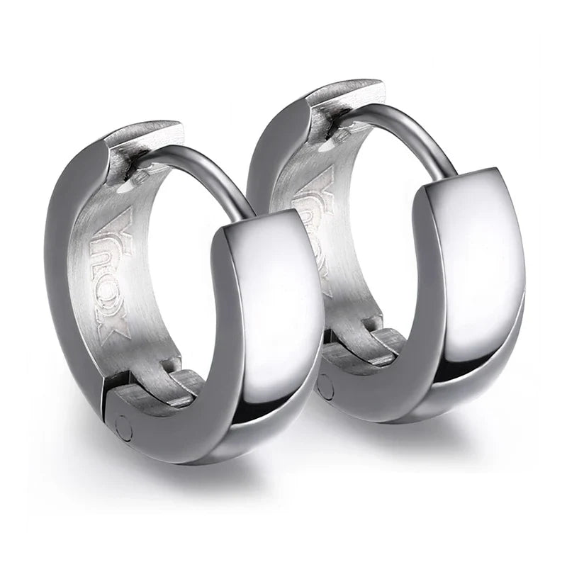 Rock Punk Huggie Earrings | Stainless Steel Unique Small Hoop Earrings for Men and Women