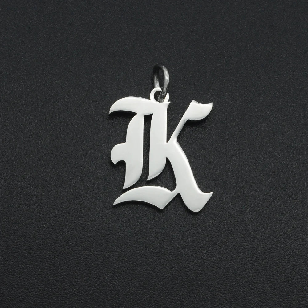 316 Stainless Steel Old English Letter Charms | DIY Alphabet Jewelry Findings for Bracelets and Necklaces