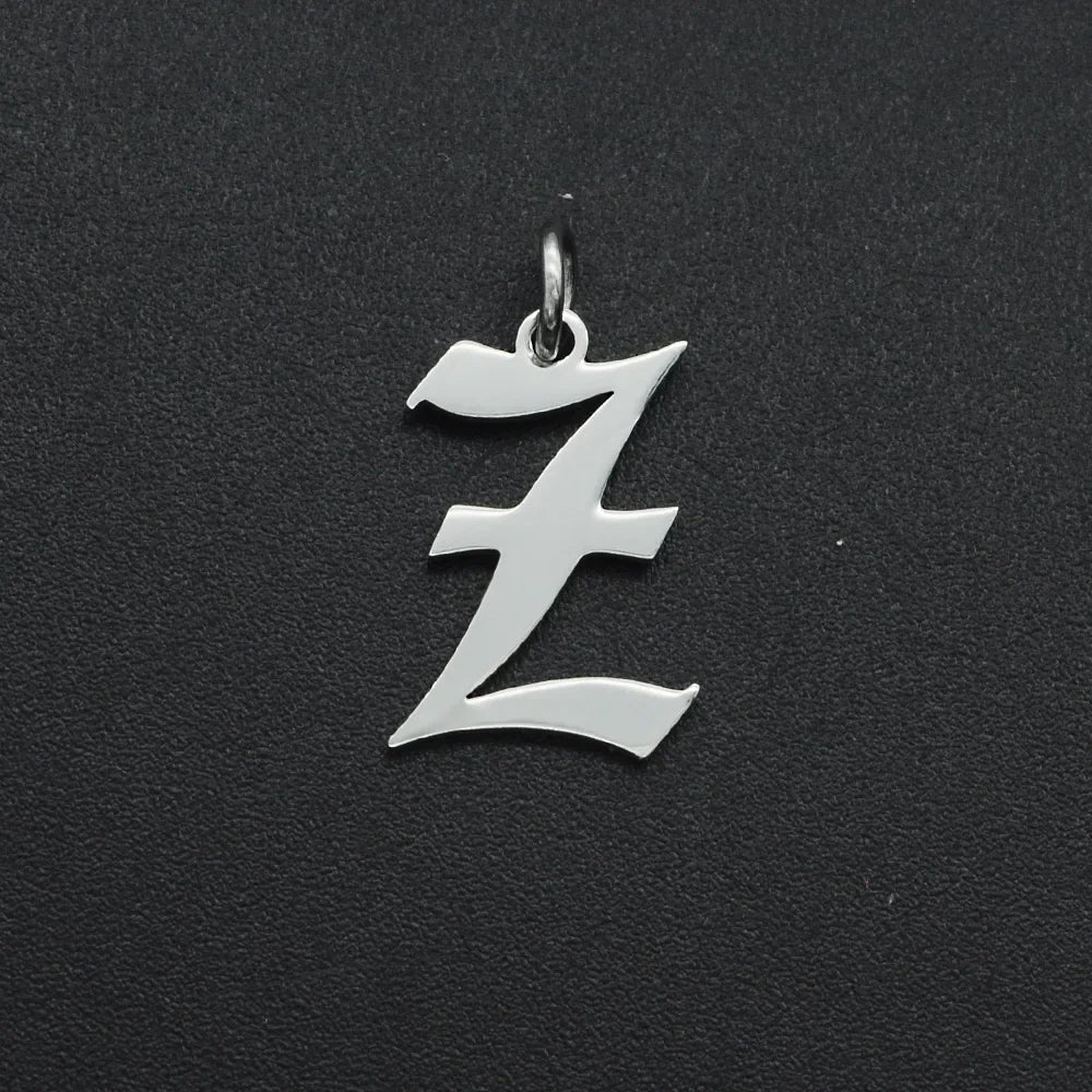 316 Stainless Steel Old English Letter Charms | DIY Alphabet Jewelry Findings for Bracelets and Necklaces