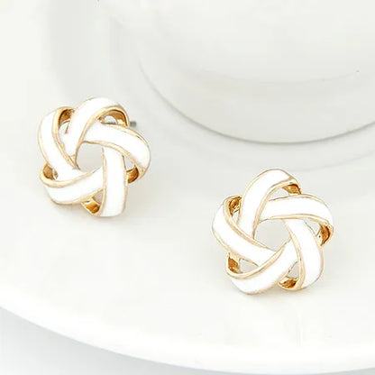 RAVIMOUR Enamel Stud Earrings | Fashion Gold Flower Star Earrings for Women