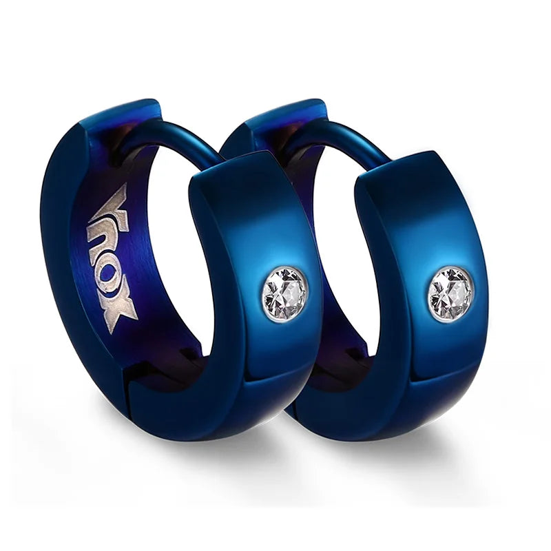 Rock Punk Huggie Earrings | Stainless Steel Unique Small Hoop Earrings for Men and Women